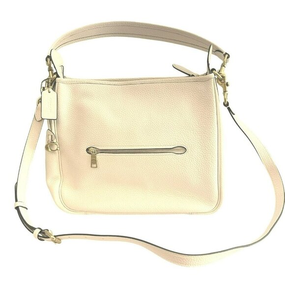Coach $395 Off White Pebbled Leather Cary Shoulder Bag Convertible Crossbody NEW - Picture 2 of 10